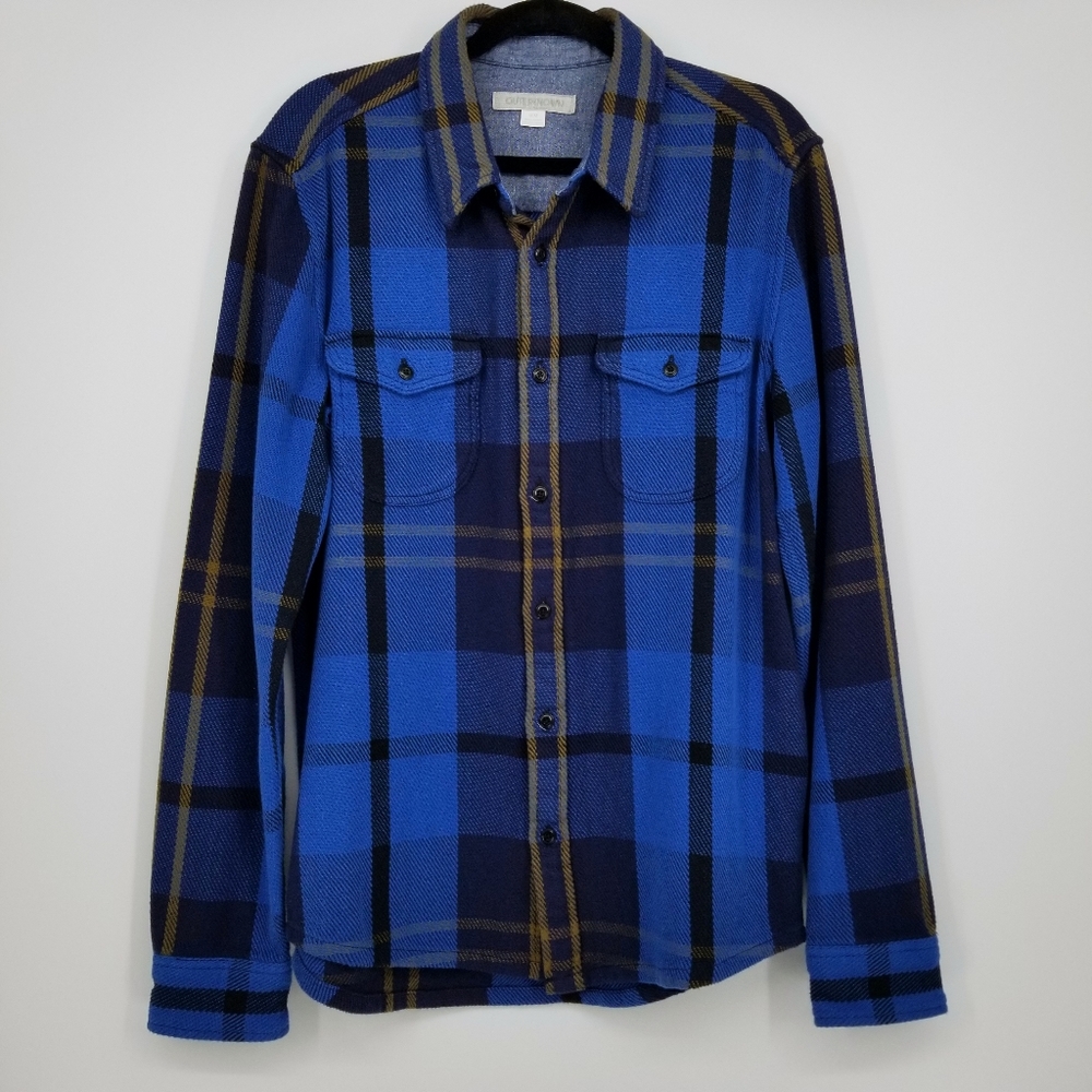Outerknown | Blue Plaid Thick Knit Button Down